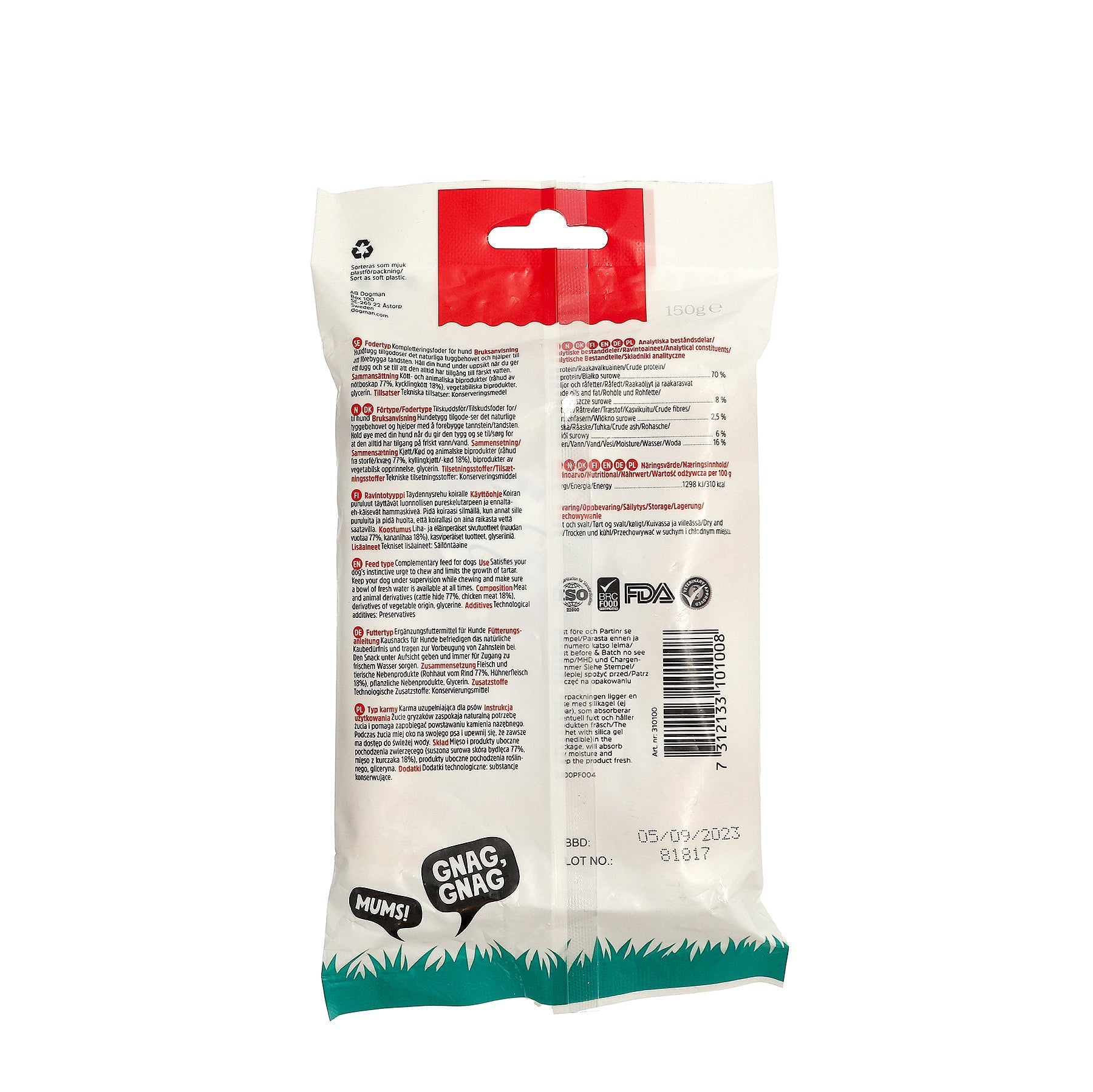 Dogman Easychew Sticks med Kyckling 4p Vit 12,5cm