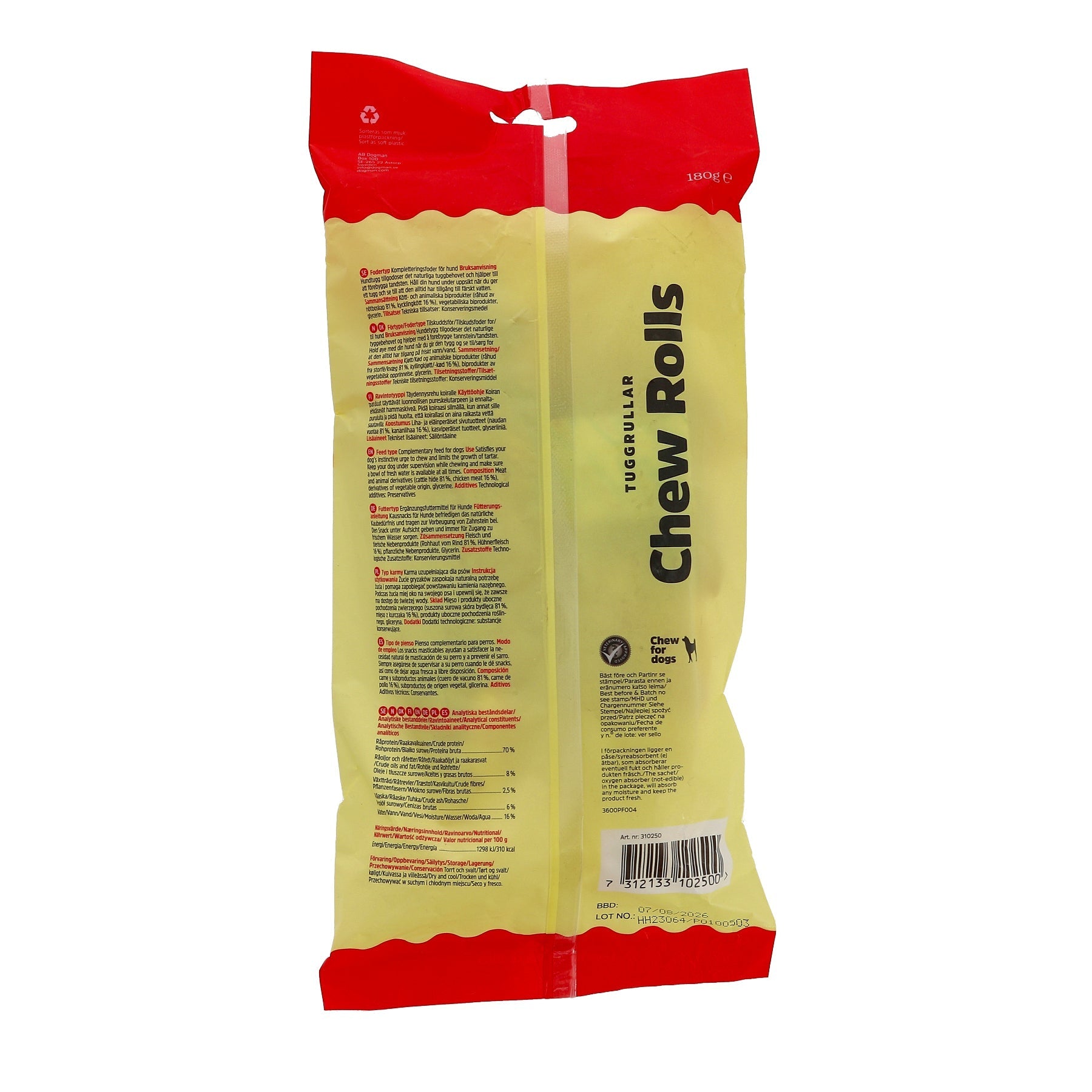 Dogman Tuggrullar med Kyckling 2p Vit 20cm