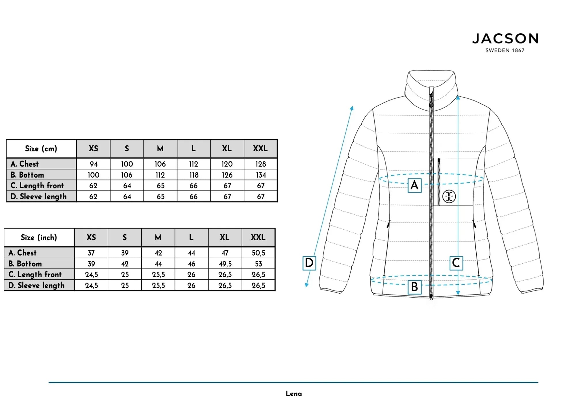 Jacson Lena Jacka Svart