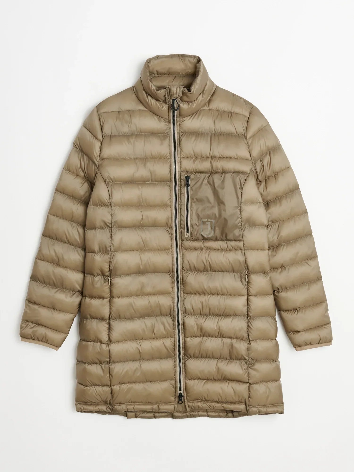 Lättviktsjacka för ryttare med dunliknande syntetisk fyllning och ridsprund, designad för att fästas på softshelljackan "Bodil".