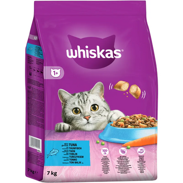 WHISKAS Cat Adult med tonfisk - torrfoder för katter - 7 kg