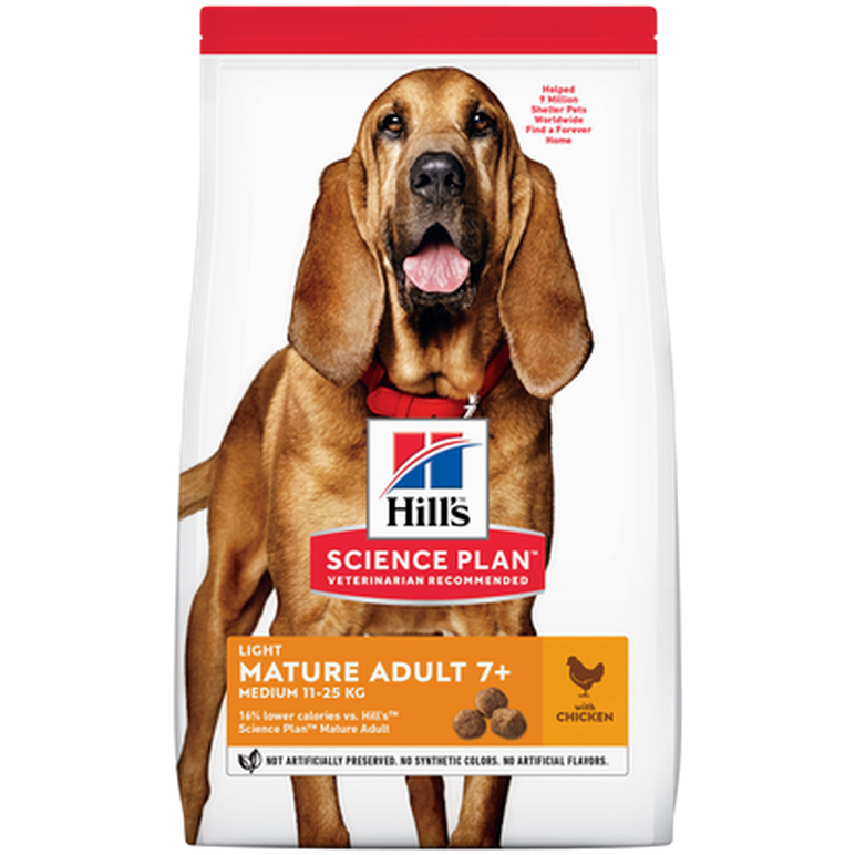 Hills Science Plan Mature Adult Light 7+ Medium Chicken - Dry Dog Food 14 kg
