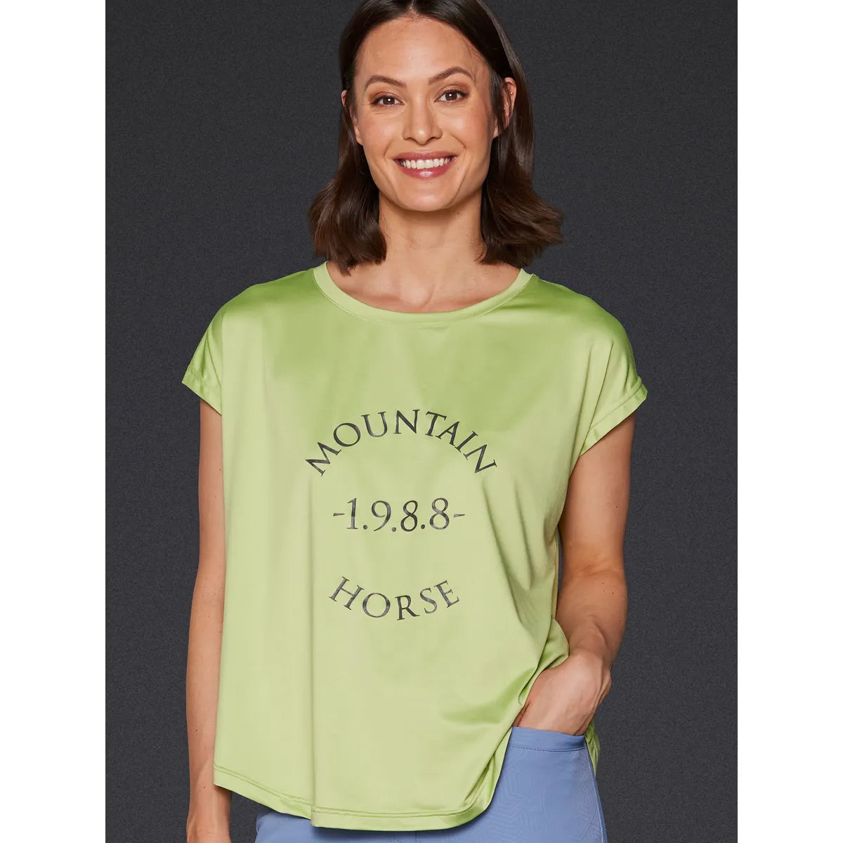 Mountain Horse Active Loose Tee Green.