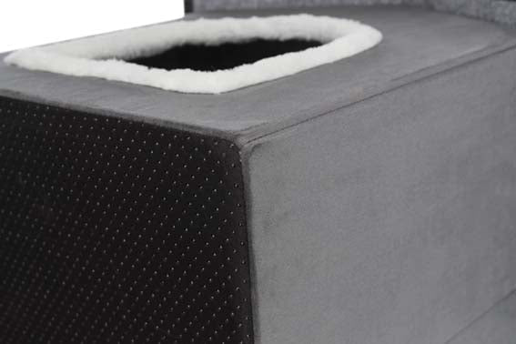 Livia cave, 38 × 41 × 44 cm, mörkgrå/vit