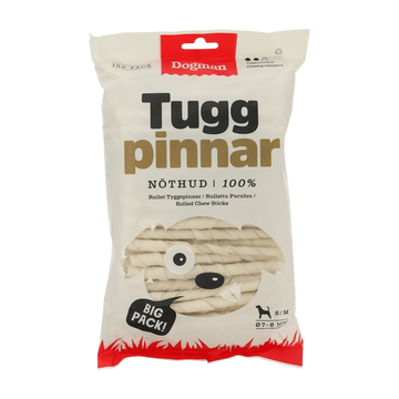 Dogman Tuggpinnar Rullade 100p Vit 12,5cm