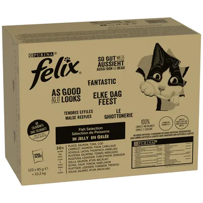 FELIX Fantastic Karma för katter smakurval i gelé 120x85g