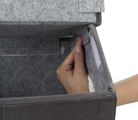 Livia cave, 38 × 41 × 44 cm, mörkgrå/vit