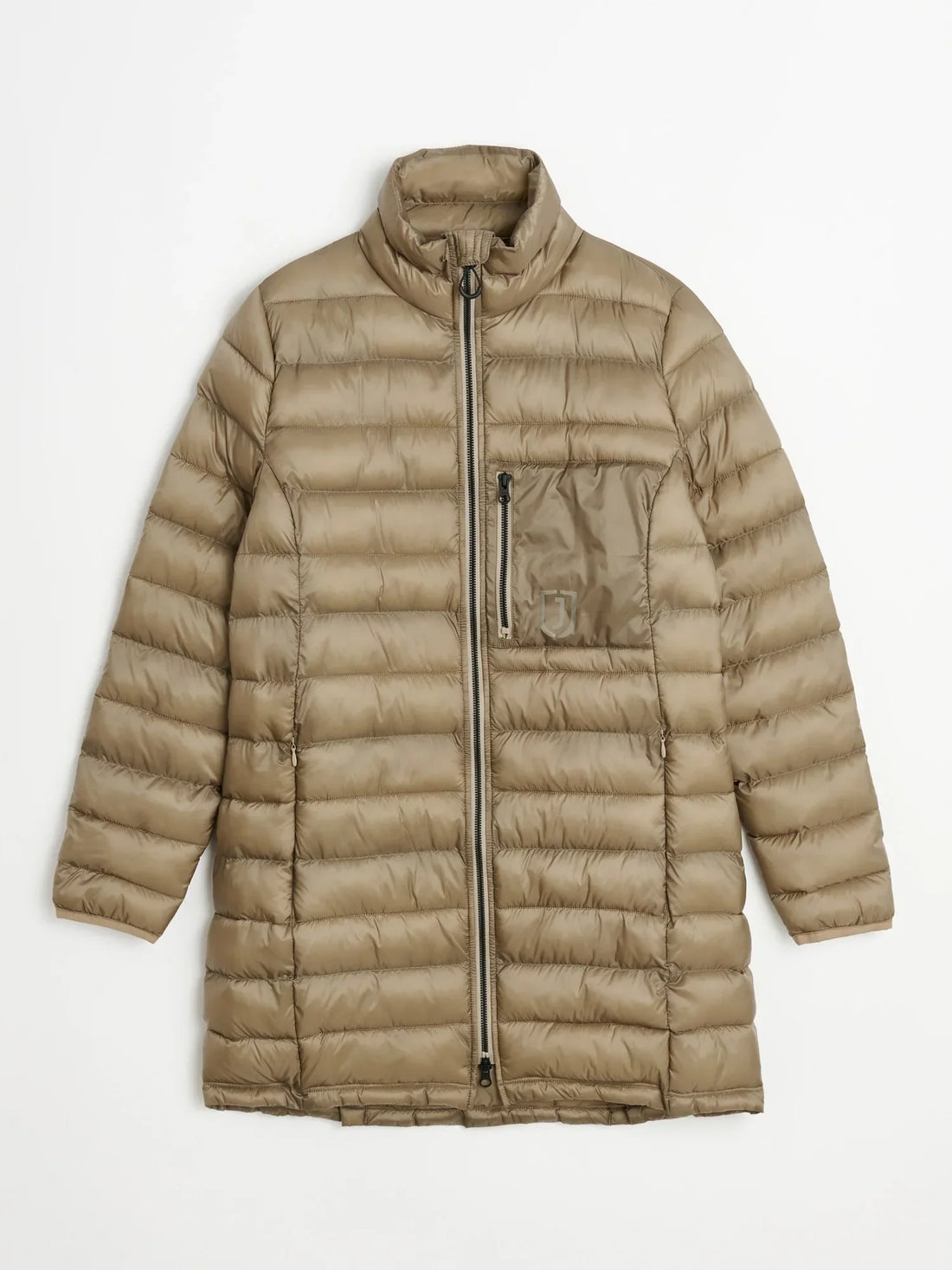 Lättviktsjacka för ryttare med dunliknande syntetisk fyllning och ridsprund, designad för att fästas på softshelljackan "Bodil".