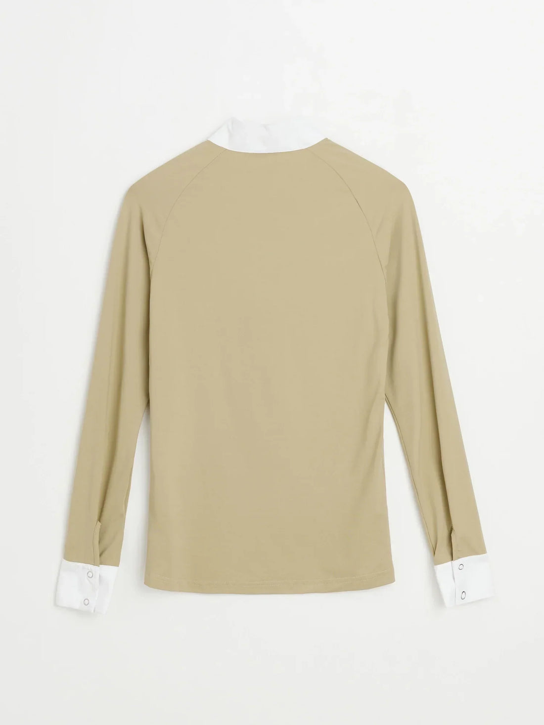 Långärmad tävlingstopp i tekniskt material med 1/2 zip, ståkrage med rundad framkant och vit manchett. Snabbtorkande och andas för optimal komfort.