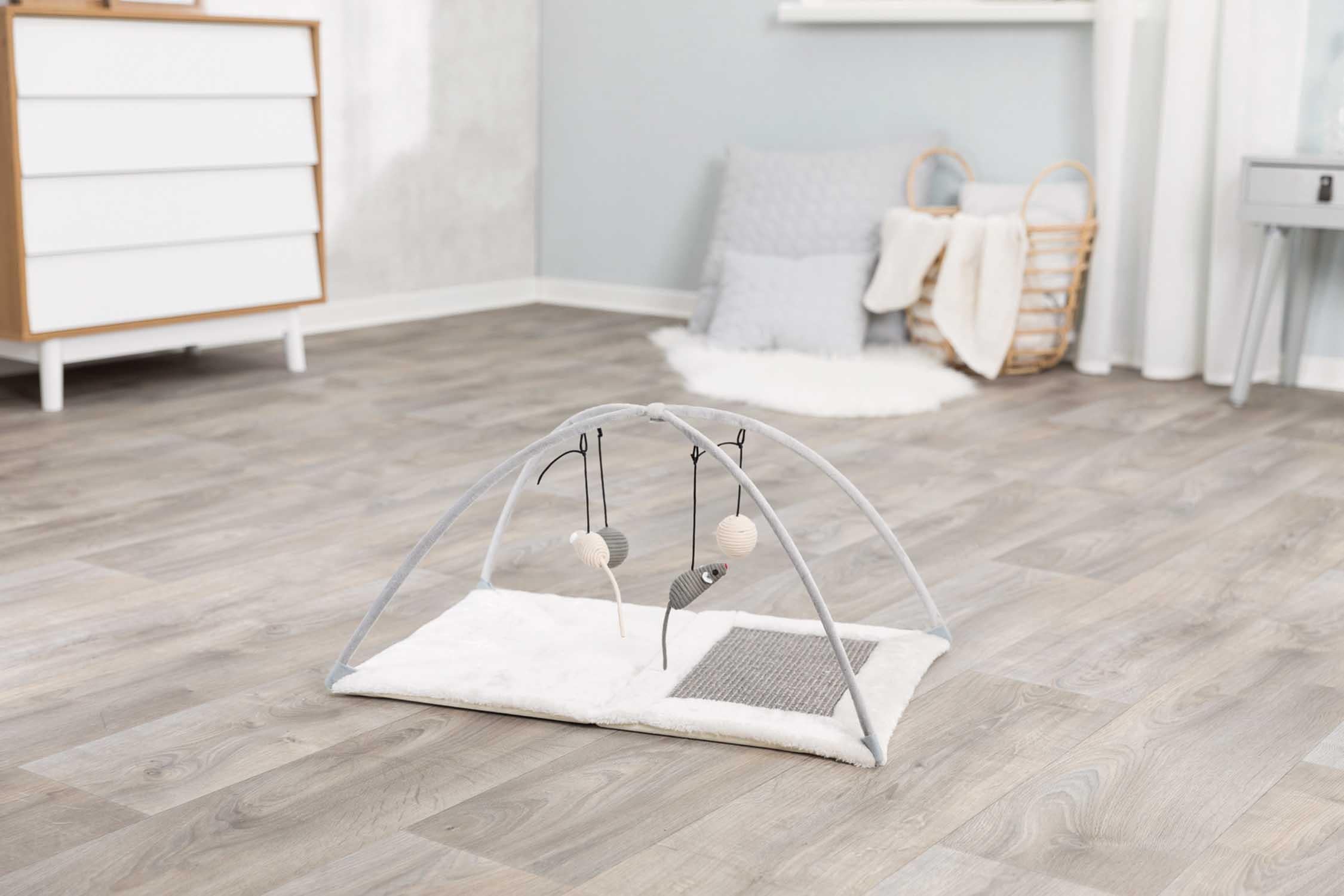 Trixie Junior klösmatta m leksaker, sisal, , grå/lj.grå