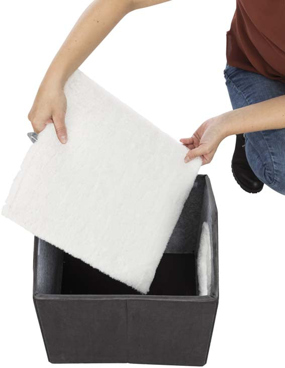 Livia cave, 38 × 41 × 44 cm, mörkgrå/vit