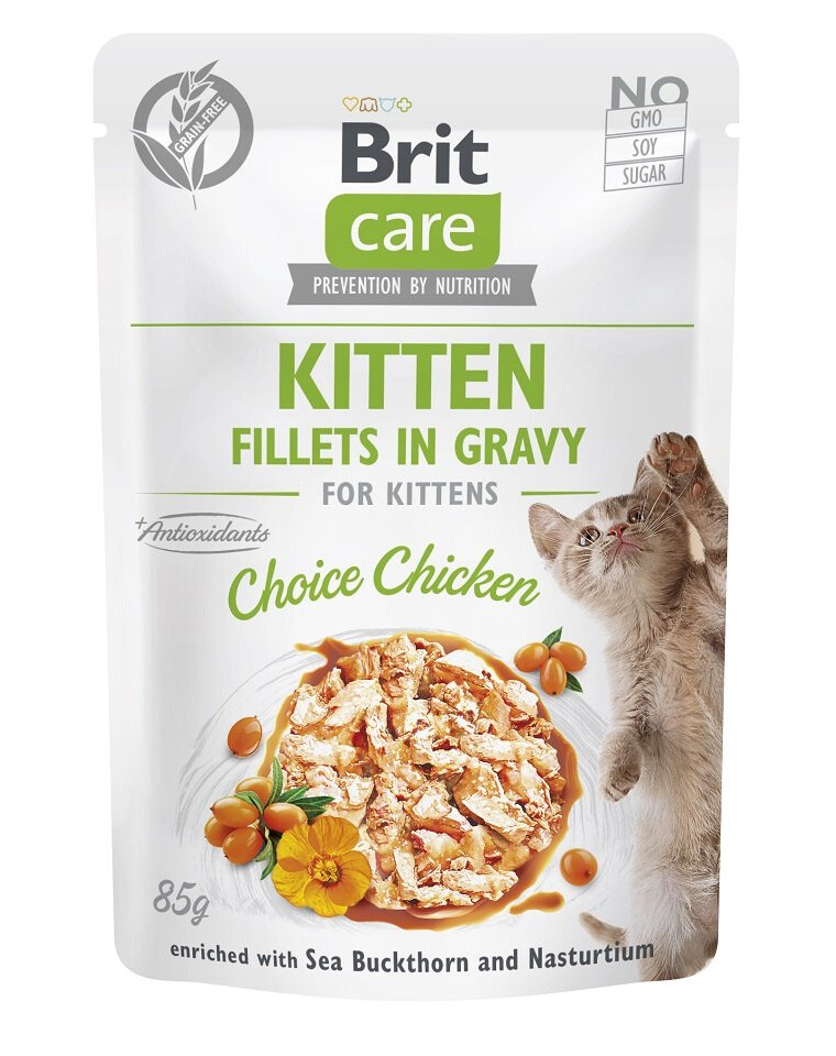 BRIT Care Filéer i Jelly Pouch Kitten Choice Chicken 85g med kyckling för Kitten
