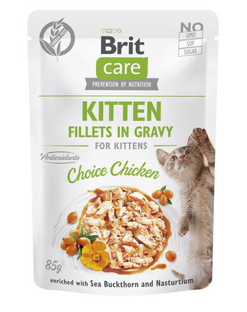 BRIT Care Filéer i Jelly Pouch Kitten Choice Chicken 85g med kyckling för Kitten