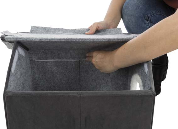 Livia cave, 38 × 41 × 44 cm, mörkgrå/vit