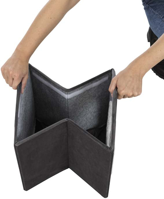 Livia cave, 38 × 41 × 44 cm, mörkgrå/vit