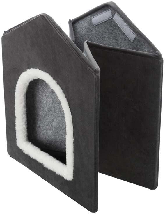 Livia cave, 38 × 41 × 44 cm, mörkgrå/vit