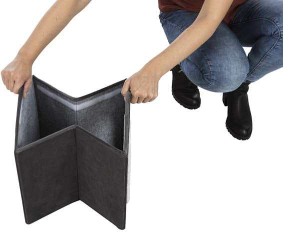 Livia cave, 38 × 41 × 44 cm, mörkgrå/vit