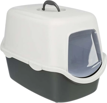 Trixie Kattlåda Vico m huv/lucka 40×H40×56 cm, Mörkgrå/Ljusgrå