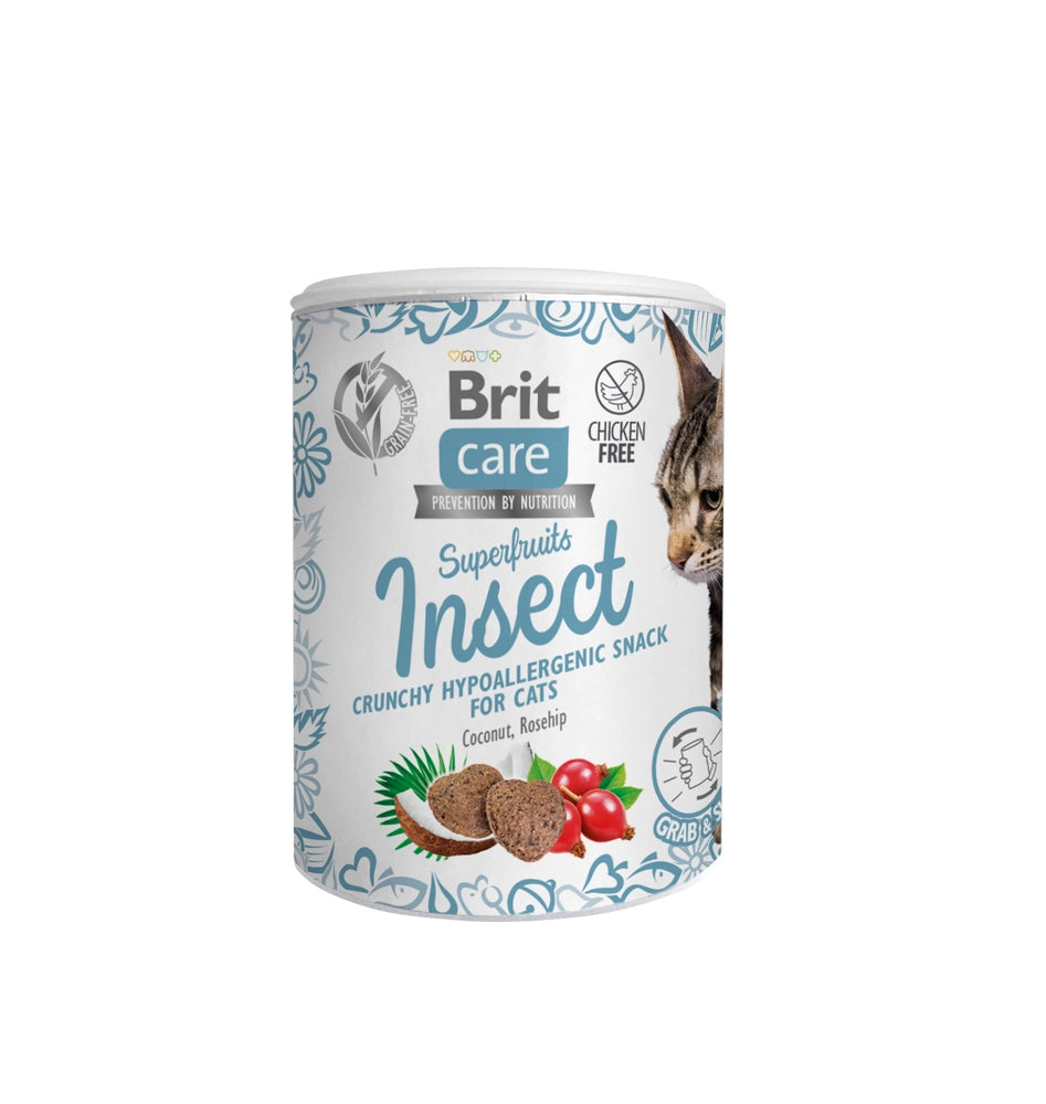 Brit Care Cat Snack Superfruits, insekt 100g
