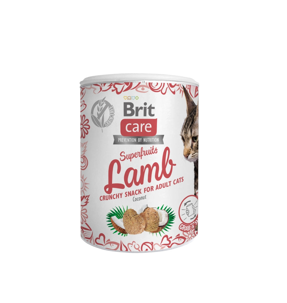 Brit Care Cat Snack Superfruits, lamm 100g
