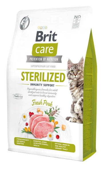 Brit Care Grain Free Cat Adult Sterilized Immunity Support Fresh Pork 7 kg