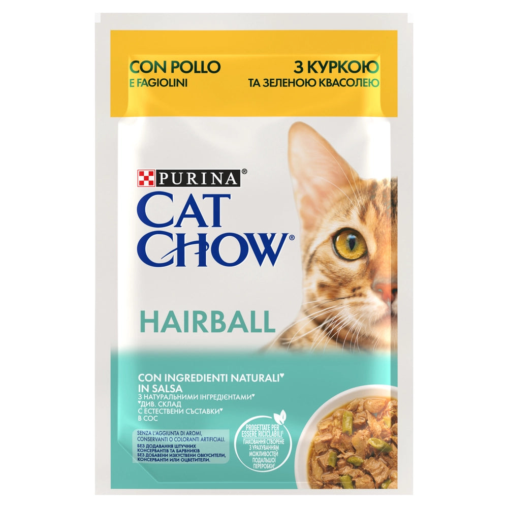 PURINA Cat Chow 26 x 85 g  Hairball Kyckling & gröna bönor