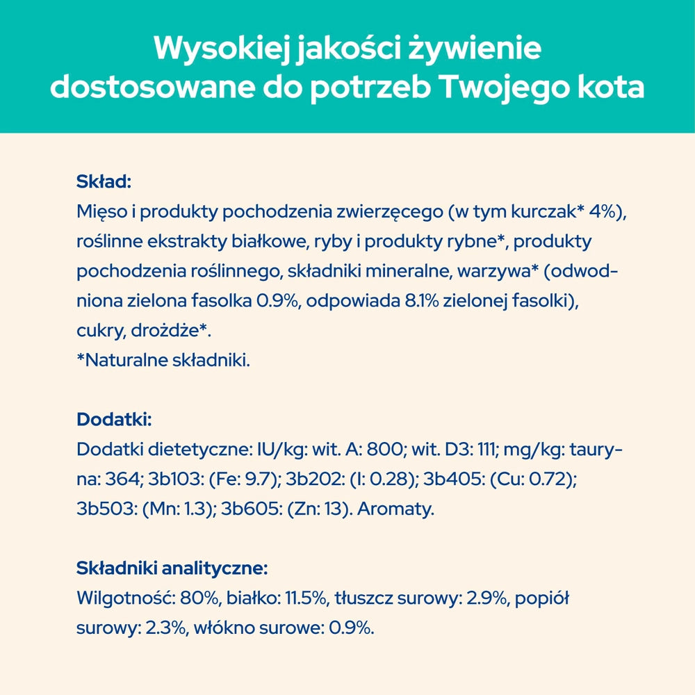 CAT CHOW Hairball Foder för katter med kyckling och gröna bönor i sås 85g