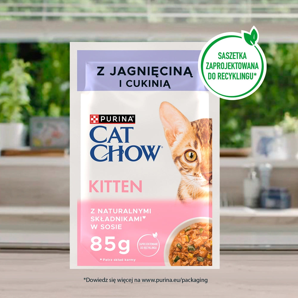 PURINA Cat Chow Adult Torrfoder för katter med lamm och gröna bönor i gelé 85g