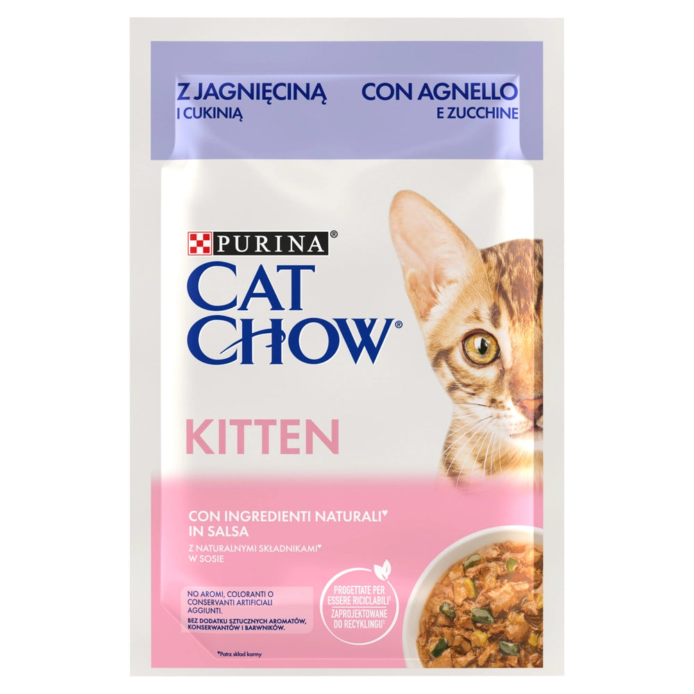 PURINA Cat Chow Adult Torrfoder för katter med lamm och gröna bönor i gelé 85g