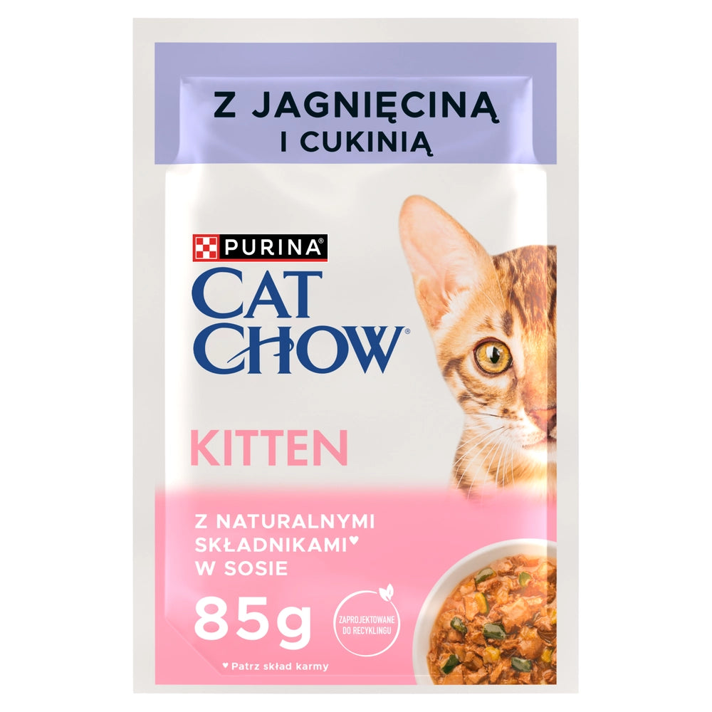 PURINA Cat Chow Adult Torrfoder för katter med lamm och gröna bönor i gelé 85g