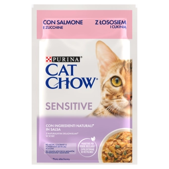 PURINA Cat Chow 26 x 85 g  Sensitive lax och zucchini