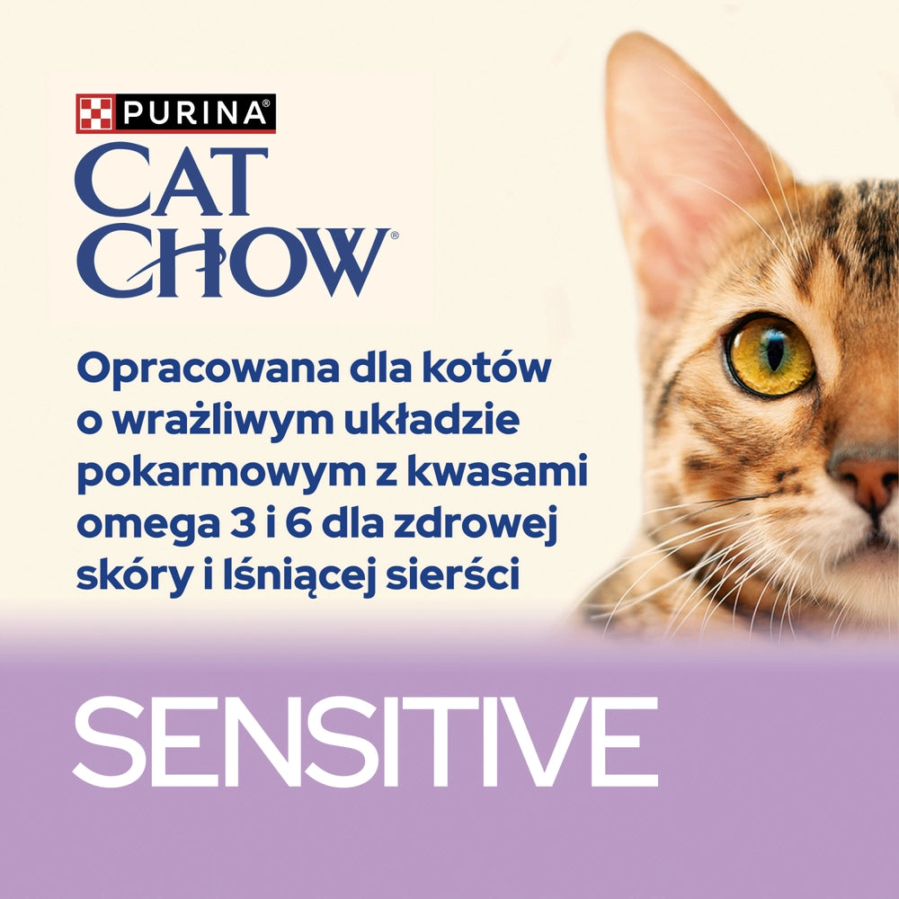 CAT CHOW Sensitive Foder för katter med lax och zucchini i sås 85g