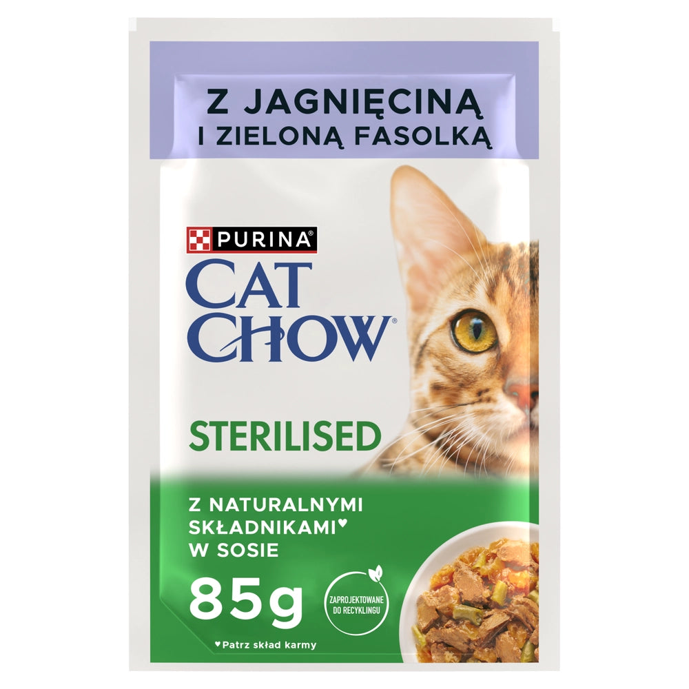 CAT CHOW Sterilised Kattmat med lamm och gröna bönor i sås 85g