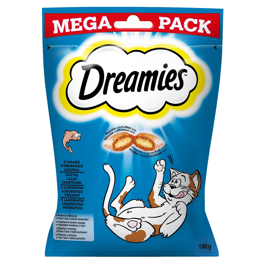 DREAMIES 180 g – kattgodis med smak av utsökt lax