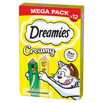 DREAMIES Creamy med ost och med kattmynta 12x10g
