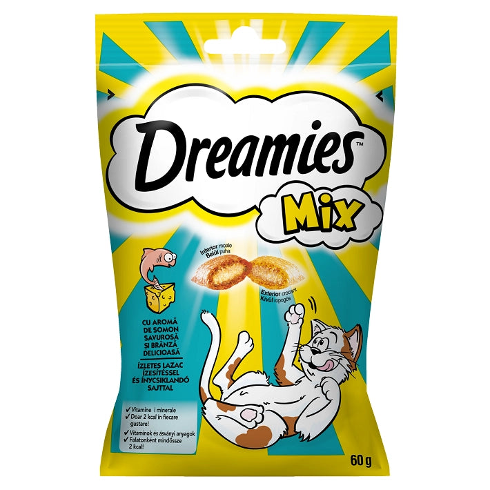 DREAMIES MIX 60 g – godsak för katt, med ost och smak av lax