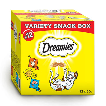 Dreamies Mixbox (kyckling, ost, lax) 12 x 60 g