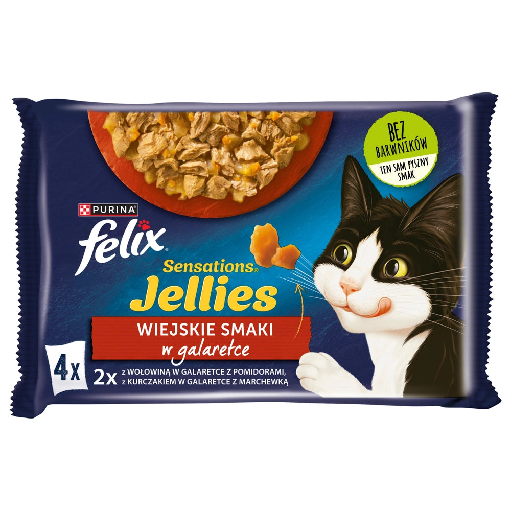 FELIX Sensations Jellies Kattmat landsbygdssmaker i gelé 4x85g