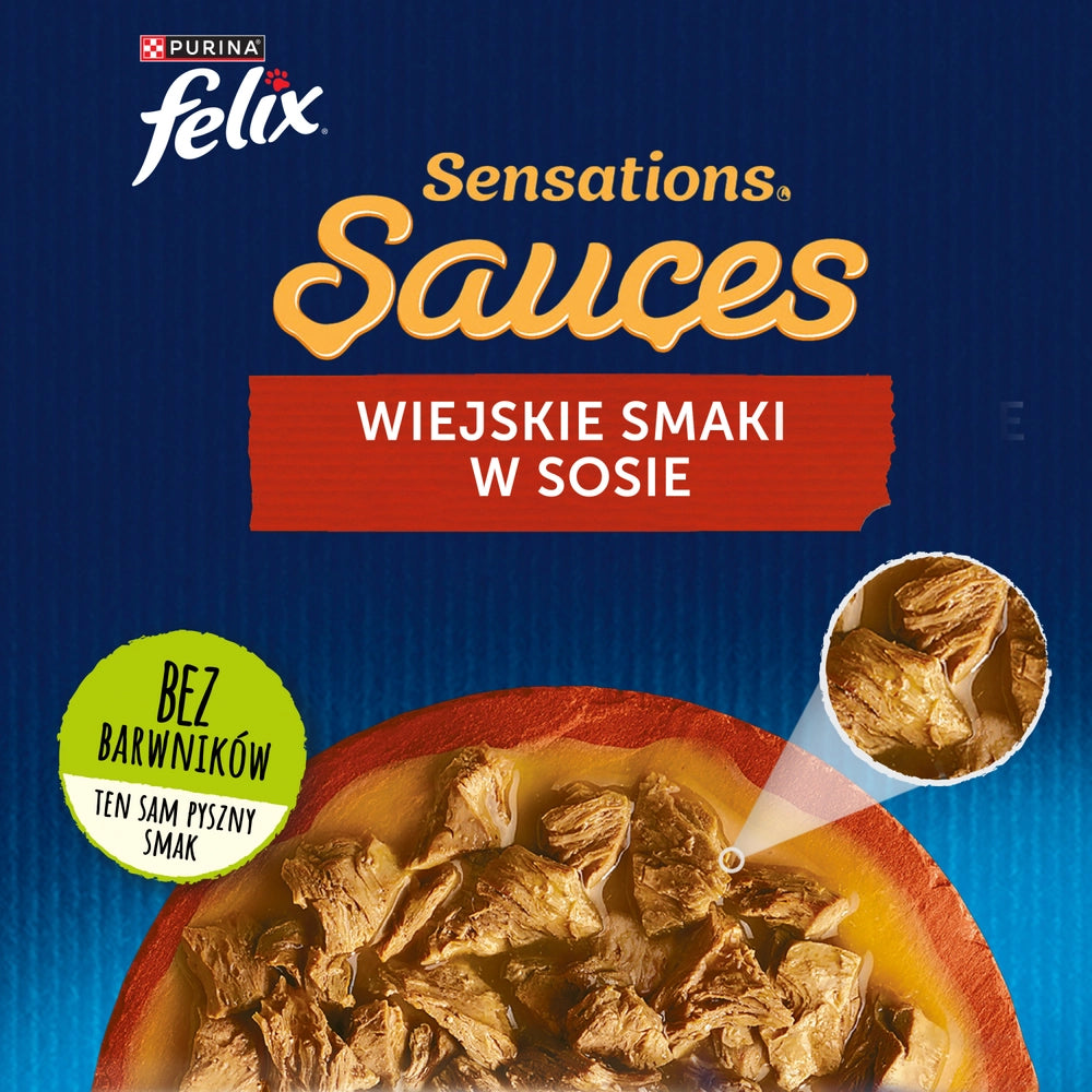 FELIX Sensations Sauce Karma för katter lantliga smaker i sås 4x85g