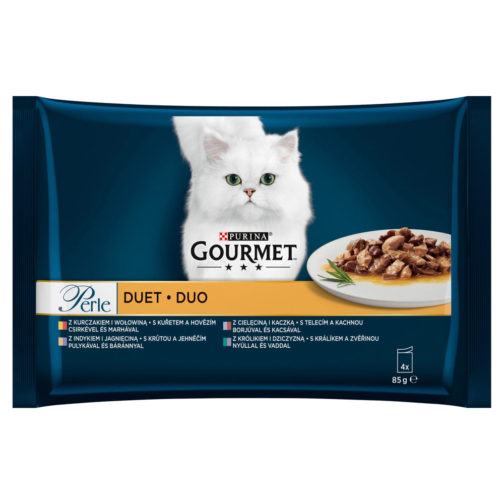 GOURMET Perle kattmat för vuxna katter Köttduo 4x85g