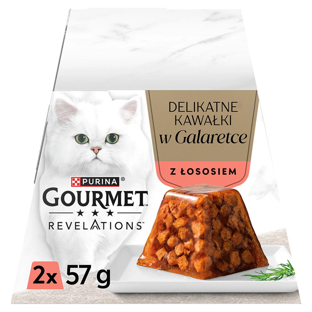 Purina Gourmet Revelations Delikata Bitar i Gelé med Lax 2x57g