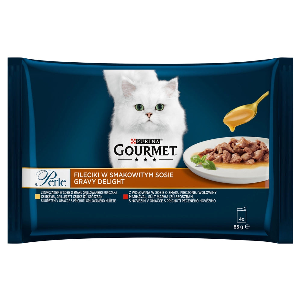 Gourmet Perle Kattmat filébitar i smakrik sås 340g (4 x 85g)