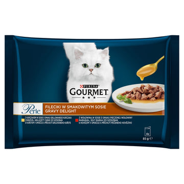 Gourmet Perle Kattmat filébitar i smakrik sås 340g (4 x 85g)