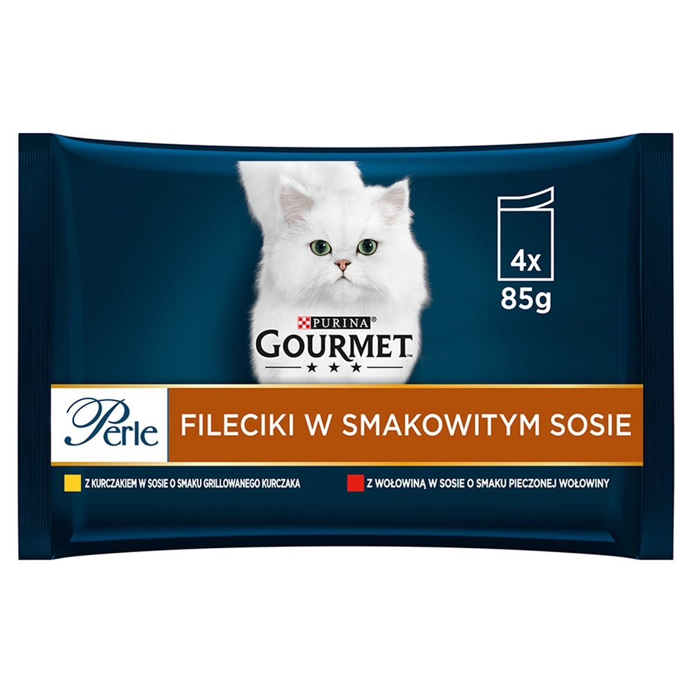 Gourmet Perle Kattmat filébitar i smakrik sås 340g (4 x 85g)