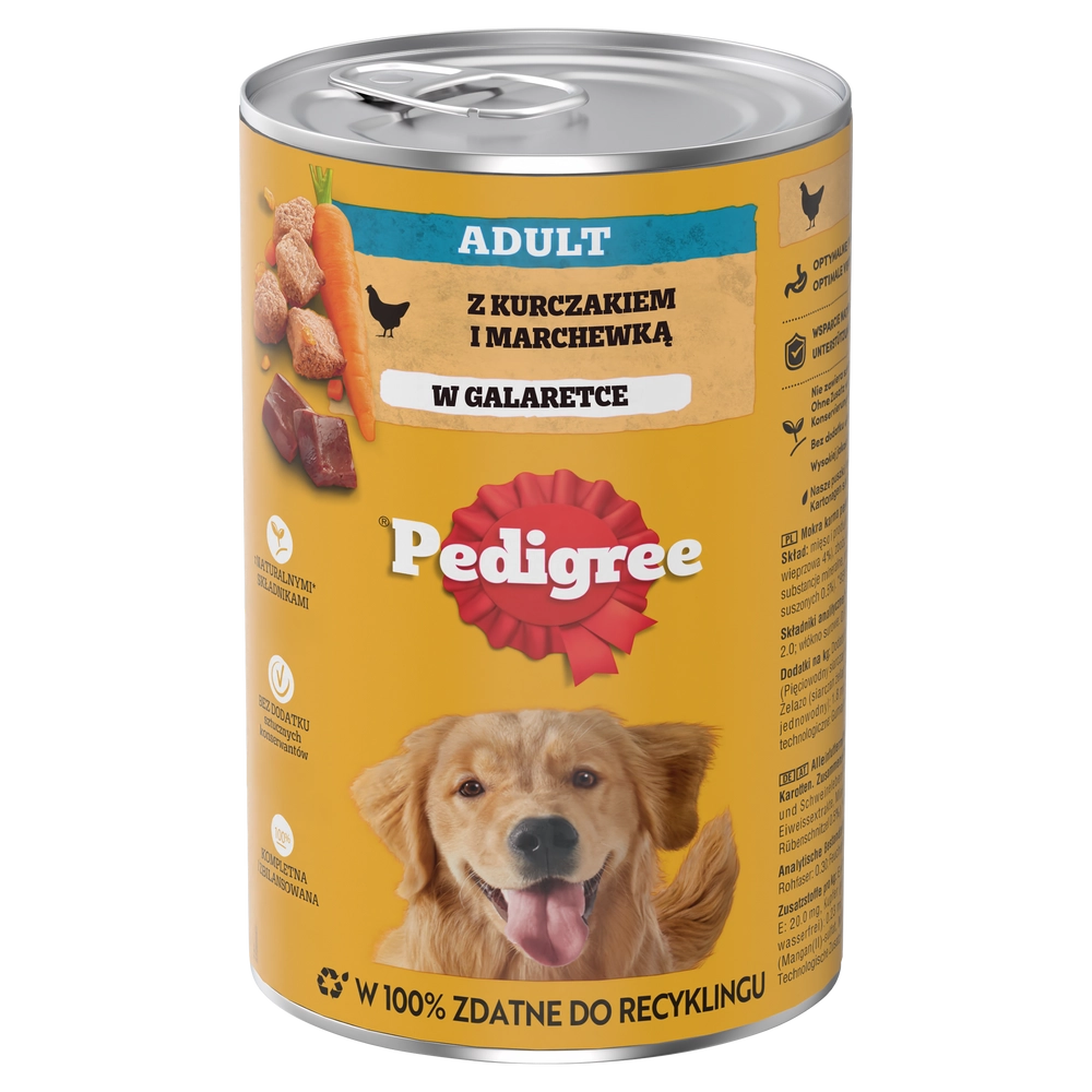 PEDIGREE Adult burk 1200g - våtfoder fullfoder för vuxna hundar, med kyckling i gelé
