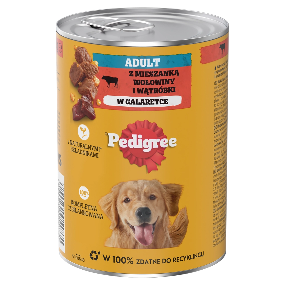 PEDIGREE Adult burk 400g - våt helfoder för vuxna hundar, med nötkött i gelé