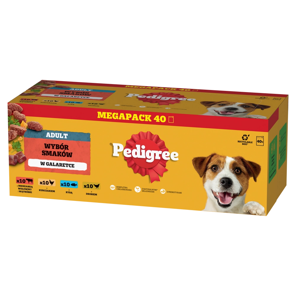 PEDIGREE Adult påse 40x100 g - Blandade Smaker i Gelé - våtfoder fullfoder i gelé för vuxna hundar