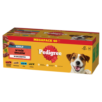 PEDIGREE Adult påse 40x100 g - Blandade Smaker i Gelé - våtfoder fullfoder i gelé för vuxna hundar