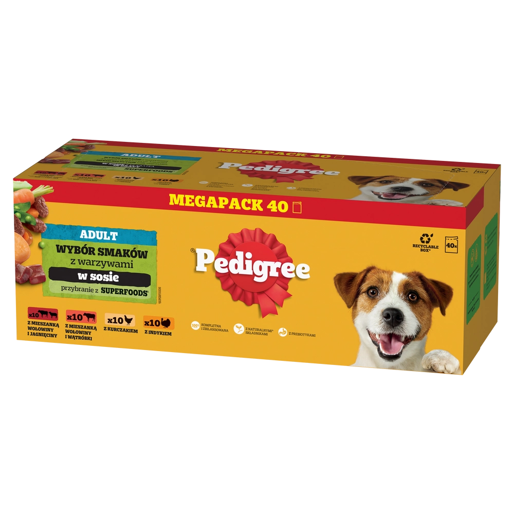 Pedigree Våtfoder för hundar Blandning av smaker i sås 100 g x 40 bitar