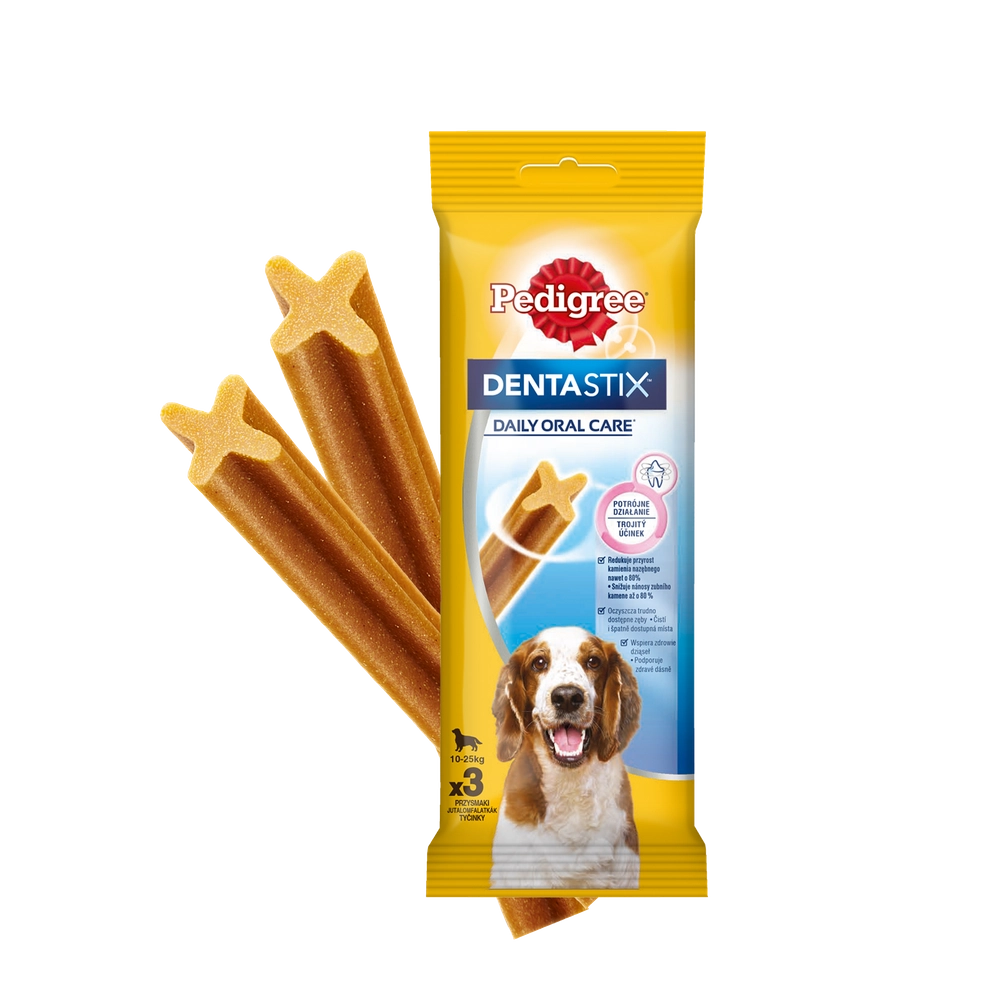 PEDIGREE DentaStix (medelstora raser) tandvårdsgodis för hundar 3 st. - 77g